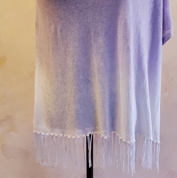 LILLY PULITZER MARIN OMBRE SWEATER WRAP FRINGED LILAC VERBEN BEACH BLISS ONE SIZ - Picture 2 of 16